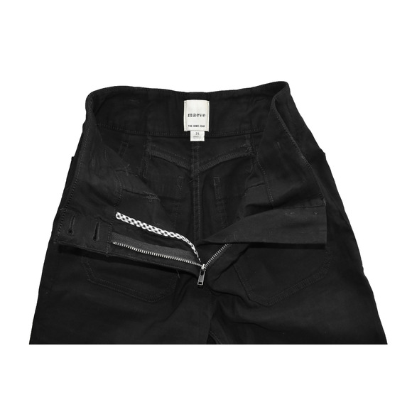 A6 Auth MAEVE The Junie Jean Black Viscose/Linen Blend Wide Leg Jeans Size 24 - Picture 4 of 6